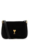 Ami Alexandre Mattiussi Paname Paname Suede Shoulder Bag In Black