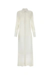 Ami Alexandre Mattiussi Ami Paris Chalk Crepe Shirt Dress In White