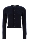 Ami Alexandre Mattiussi Heart-embroidered Button Wool Cardigan In Blue