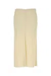 Ami Alexandre Mattiussi Stretch Viscose Skirt Featuring Back Slit In White