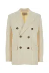 Ami Alexandre Mattiussi Double-breasted Wool Blazer With Peak Lapels And Flap Pockets In White
