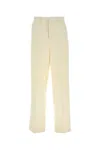 Ami Alexandre Mattiussi Ami Women Ivory Wool Wide-leg Pant In White