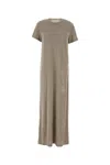 Ami Alexandre Mattiussi Ami Women Khaki Stretch Polyester T-shirt Dress In Brown