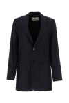 Ami Alexandre Mattiussi Wool Blazer With Back Slit And Front Pockets In Blue