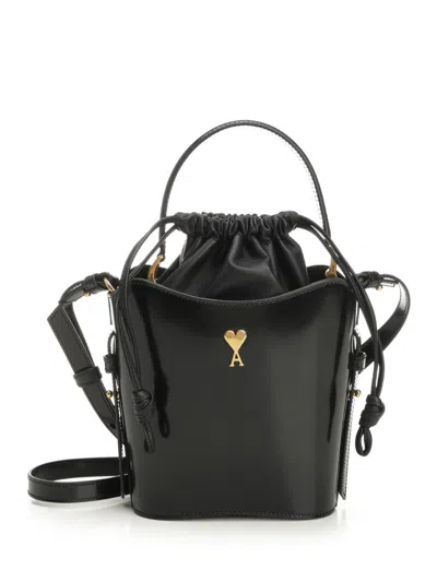 Ami Alexandre Mattiussi Ami Women "paris Paris" Mini Bucket Bag In Black