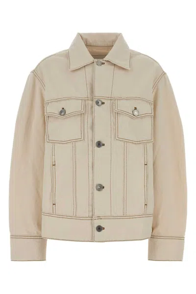 Ami Alexandre Mattiussi Ami Women Sand Denim Jacket In Neutral