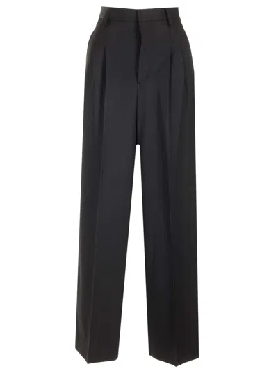 Ami Alexandre Mattiussi Ami Women Wide Leg Trousers In Black