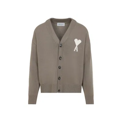 Ami Alexandre Mattiussi Ami Stylish Wool Blend Cardigan For Men In Nude