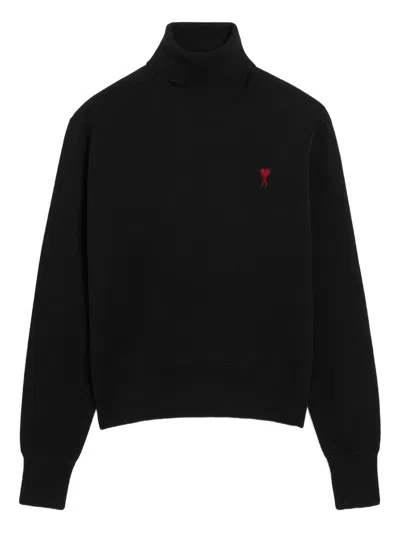 Ami Alexandre Mattiussi Ami Paris Adc Turtle Neck Sweater In Black
