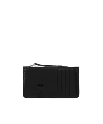 Ami Alexandre Mattiussi Ami Zip-up Wallet In Black