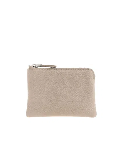 Ami Alexandre Mattiussi Ami Zip-around Leather Wallet In Neutral