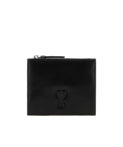 Ami Alexandre Mattiussi Ami Zipped Bi-fold Wallet In Black