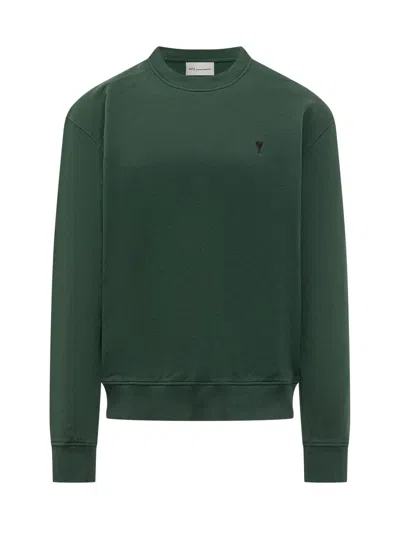 Ami Alexandre Mattiussi Ami-inspired Heart Motif Sweatshirt In Green