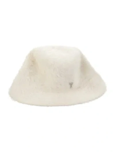 Pre-owned Ami Alexandre Mattiussi Angora Blend Bucket Hat In Neutrals