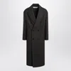Ami Alexandre Mattiussi Ami Paris Anthracite Grey Double-breasted Wool Coat Men In Black