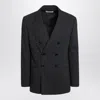 Ami Alexandre Mattiussi Ami Paris Anthracite Grey Double-breasted Wool Jacket Men In Black