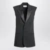 Ami Alexandre Mattiussi Ami Paris Anthracite Grey Wool Vest Women In Gray