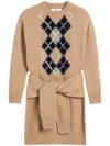 Ami Alexandre Mattiussi Argyle Double Crewneck Sweater Beige In Neutrals
