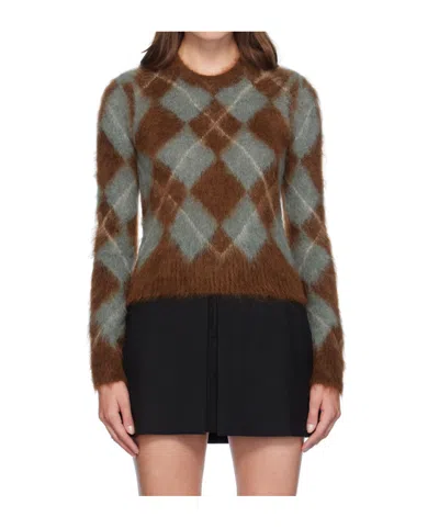 AMI ALEXANDRE MATTIUSSI ARGYLE KNITTED SWEATER