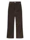 Ami Alexandre Mattiussi Wide Leg Corduroy Trousers Featuring Pockets In Brown