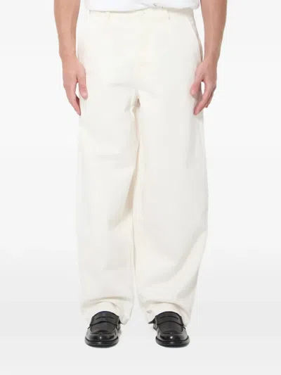 Ami Alexandre Mattiussi Large Fit Wide Jeans In Blanc Creme In Metallic