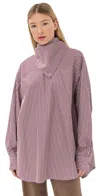 Ami Alexandre Mattiussi Ami Paris Cherry-coloured Striped Bandana Shirt In Burgundy