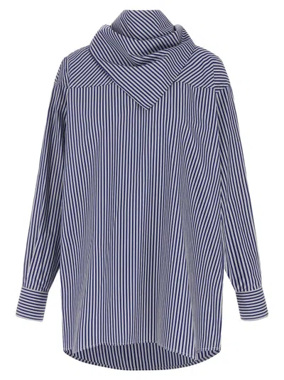 Ami Alexandre Mattiussi Striped Bandana Blouse In Blue