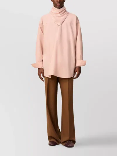 Ami Alexandre Mattiussi Bandana Cotton Shirt High Collar In Pink