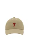 Ami Alexandre Mattiussi Ami Di Coeur Embroidered Baseball Cap In Sand