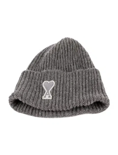 Pre-owned Ami Alexandre Mattiussi Beanie Hat In Gray