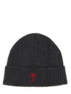Ami Alexandre Mattiussi Ami Paris Ami De Coeur Logo Embroidered Ribbed In Black
