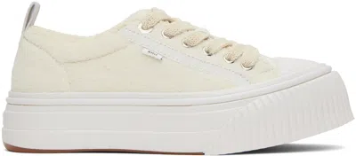 Ami Alexandre Mattiussi Beige Ami 1980 Platform Sneakers In 100 Wool Tricotine W