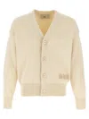 Ami Alexandre Mattiussi Ami Paris Cream Cotton Blend Cardigan In Neutral