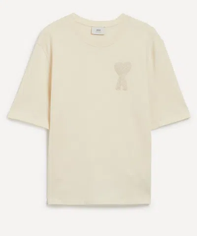 Ami Alexandre Mattiussi Beige Ami De Coeur Patch T-shirt