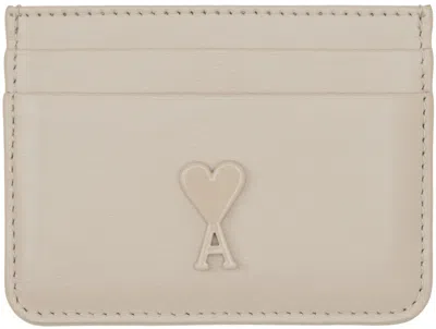 Ami Alexandre Mattiussi Ami Paris Ami De Coeur Card Holder In Cream/721