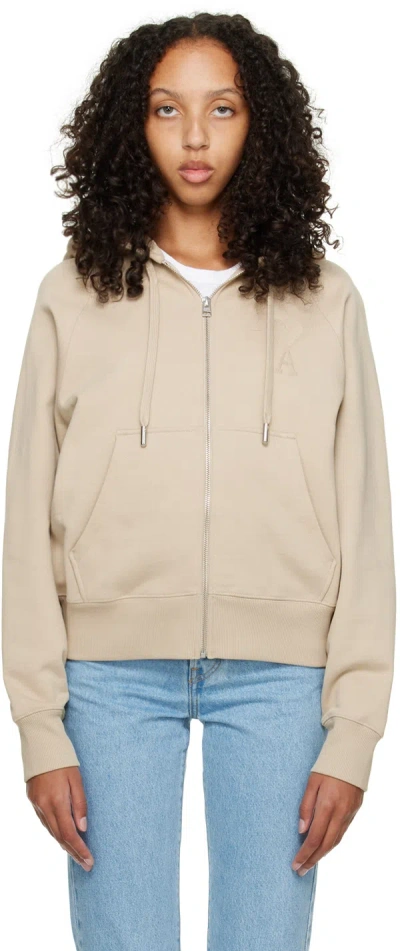 Ami Alexandre Mattiussi Beige Ami De Coeur Hoodie In 250 Beige