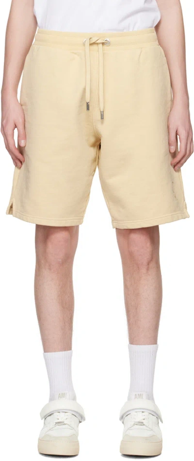 Ami Alexandre Mattiussi Beige Ami De Cœur Shorts In Vanilla/vanilla/714