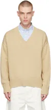Ami Alexandre Mattiussi Ami Paris Men Puff Logo Patch Sweater In Vanilla/vanilla/714