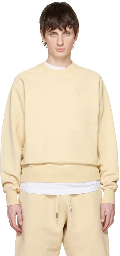 Ami Alexandre Mattiussi Beige Ami De Cœur Sweatshirt In Vanilla/vanilla/714