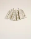 Ami Alexandre Mattiussi Beige Checked Wool Ruffled Top White In White Cream/black