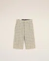 Ami Alexandre Mattiussi Beige Checked Wool Wide Bermuda White In White Cream/black