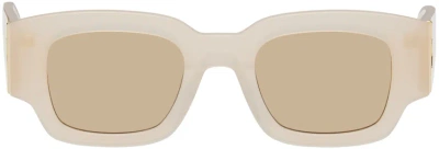 Ami Alexandre Mattiussi Beige Classical Ami De Cœur Sunglasses In Cream/721