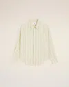 Ami Alexandre Mattiussi Beige Cotton Ami De Coeur Boxy Fit Striped Shirt Beige