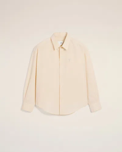Ami Alexandre Mattiussi Ami De Coeur Shirt In White Cream