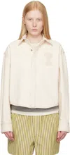 Ami Alexandre Mattiussi Beige Cotton Ami De Coeur Cropped Denim Shirt