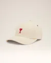 Ami Alexandre Mattiussi Beige Cotton Ami De Coeur Embroidery Cap White In White Cream