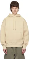 Ami Alexandre Mattiussi Beige Cotton Ami De Coeur Hoodie In 725 Gingembre