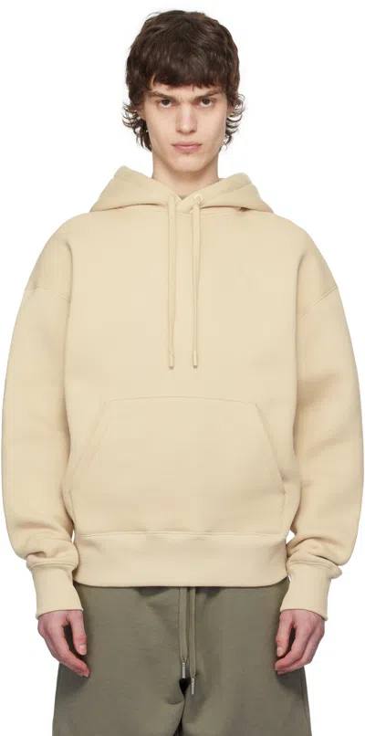 Ami Alexandre Mattiussi Beige Cotton Ami De Coeur Hoodie In 725 Gingembre