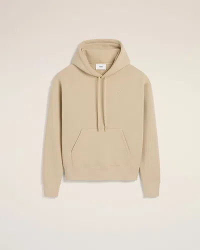 AMI ALEXANDRE MATTIUSSI BEIGE COTTON AMI DE COEUR HOODIE BEIGE