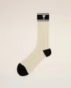 Ami Alexandre Mattiussi Ami De Coeur Striped Socks In White Cream/black